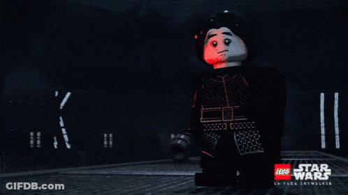 Lego Star Wars Character Holding Red Lightsaber GIF