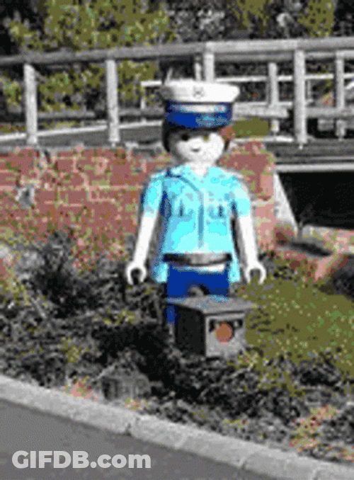 Lego Statue Police Radar GIF