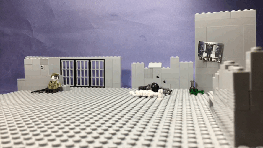 Lego Tank Roaming Around GIF