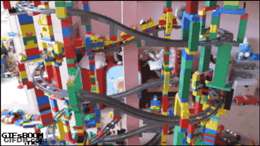 Lego Train Wreck GIF