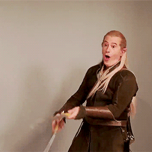 Legolas Sword Play Funny Face GIF