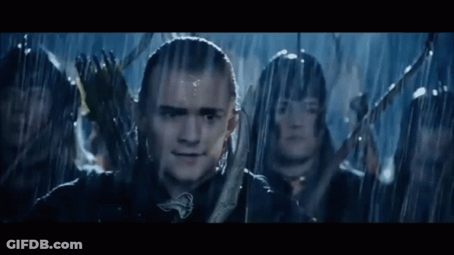 Legolas Talking In The Rain GIF