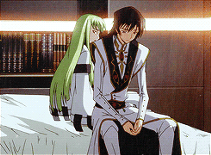 Lelouch Lamperouge And C.C In Bed GIF