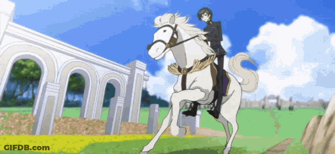 Lelouch Lamperouge Riding A Horse GIF