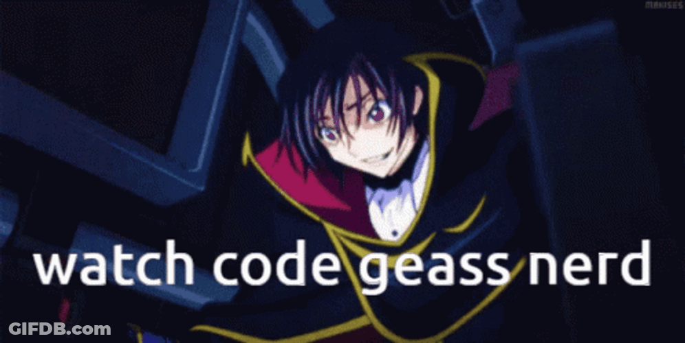 Lelouch Watch Code Geass Nerd GIF