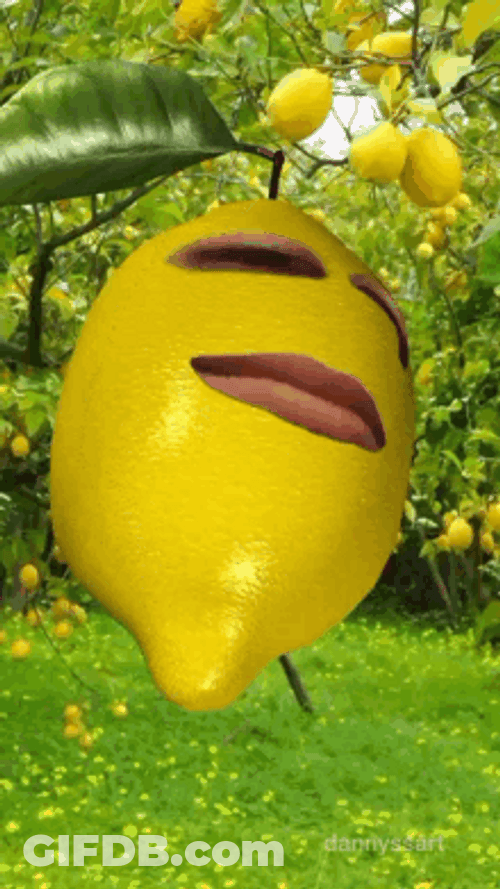 Lemon Weird Face GIF