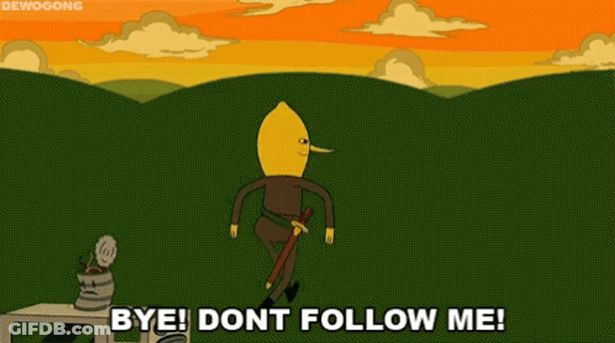 Lemongrab Bye Don't Follow Me GIF