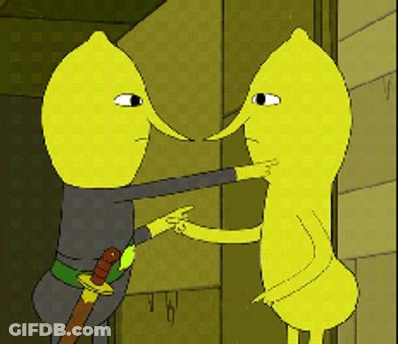 Lemongrab Pointing Chest GIF
