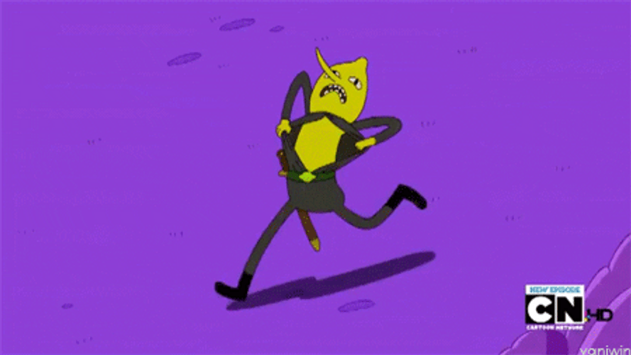 Lemongrab Removing Clothes While Running GIF