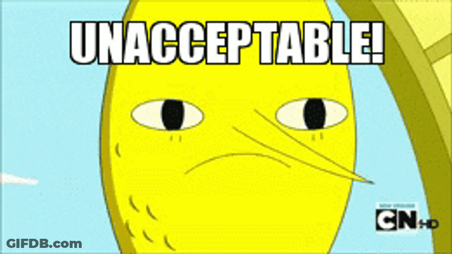 Lemongrab Unacceptable Reaction GIF