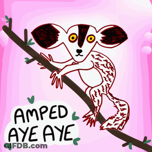 Lemur Drawing With Amped Aye Aye GIF