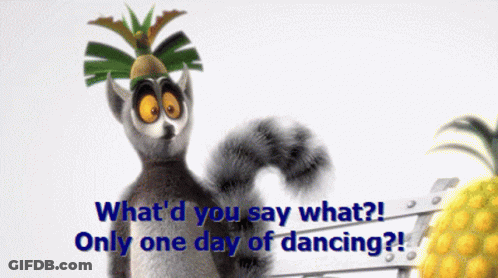 Lemur Saying What'd You Say What Only One Day Of Dancing GIF