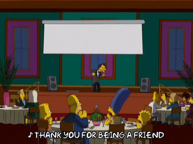 Lenny Leonard Shout Thank You For Being A Friend GIF