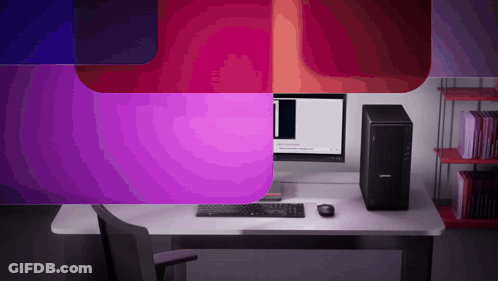 Lenovo Computer On Desk GIF