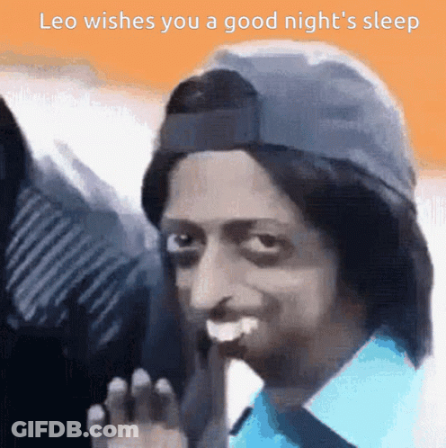 Leo And Man In Hat Wish Goodnight Sleep GIF