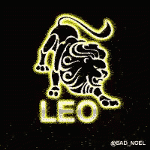 Leo Season Glittery Zodiac Sign GIF