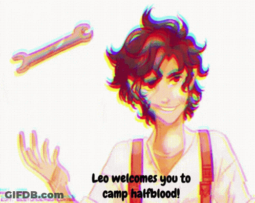 Leo Welcomes You To Camp Half-Blood With Wrench GIF