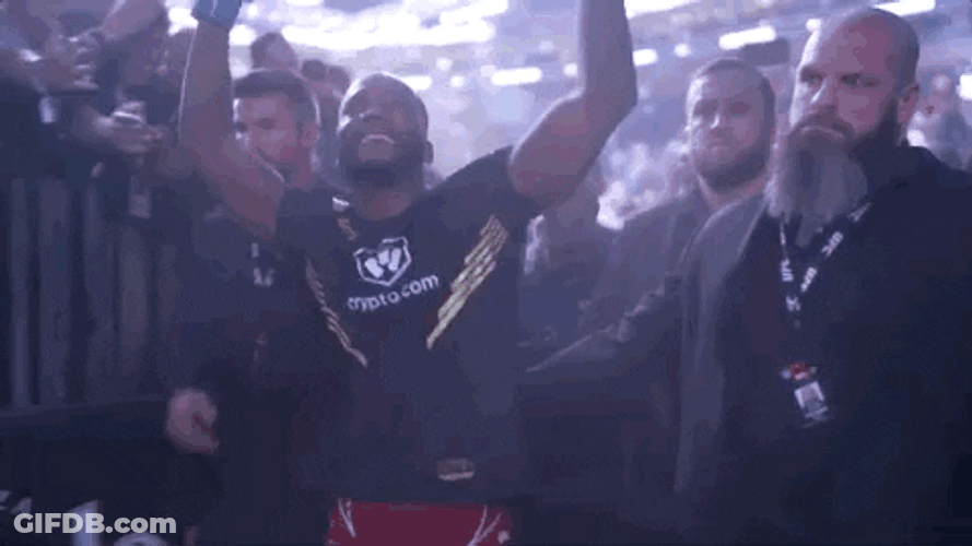 Leon Edwards Cheering With The Crowd GIF