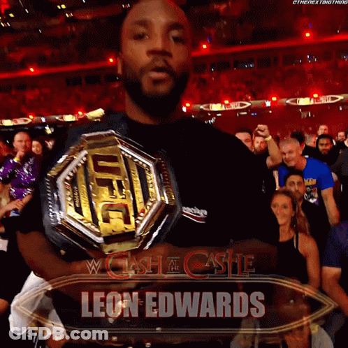 Leon Edwards Is Holding The Ufc Heavyweight Championship Belt GIF