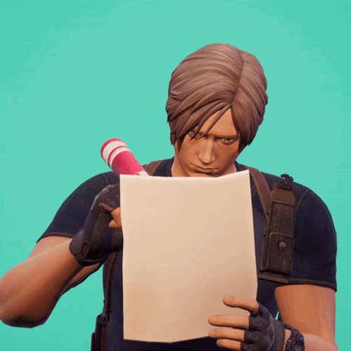 Leon Kennedy Fortnite Character Drawing Heart GIF