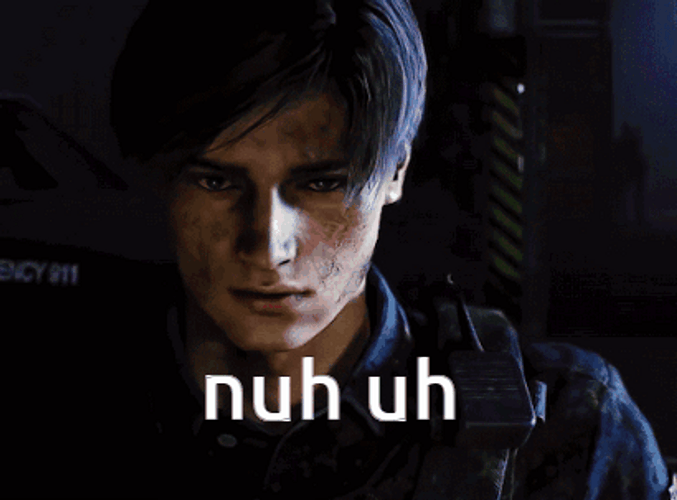Leon Kennedy Nuh Uh GIF