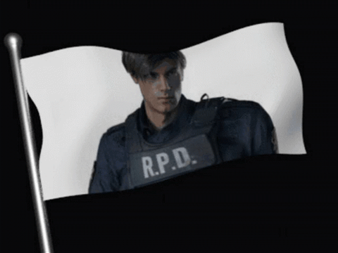 Leon Kennedy On Waving White Flag GIF