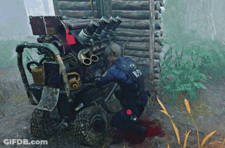 Leon Scott Kennedy Fixing A Generator GIF