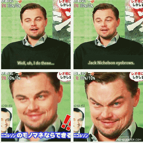 Leonardo De Caprio Funny Eyebrows Up GIF