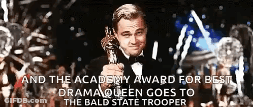 Leonardo DiCaprio Holding Oscar GIF