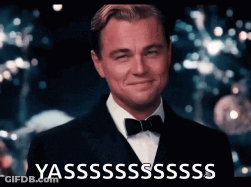 Leonardo DiCaprio In Tuxedo Smiling Yasssss GIF