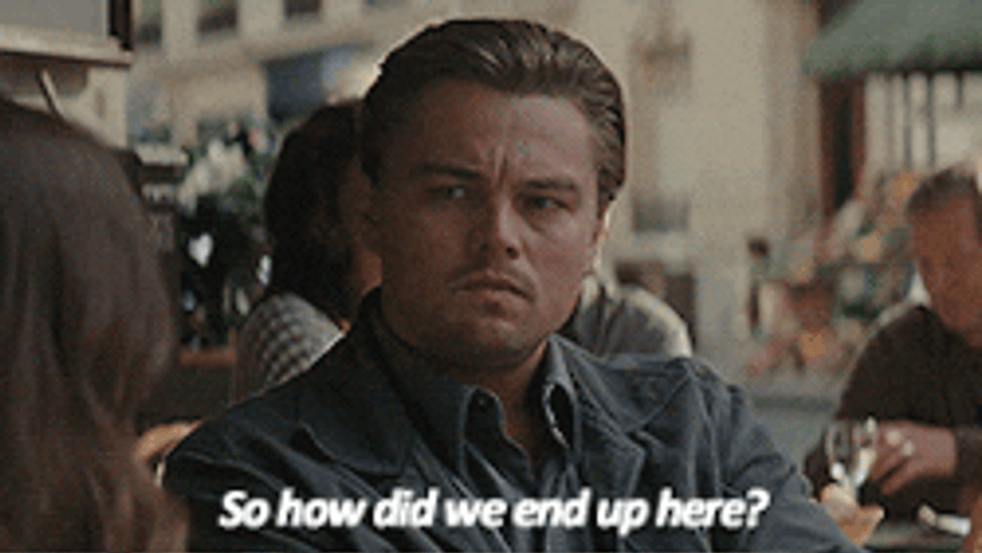 Leonardo DiCaprio Outside Cafe In Inception Movie GIF