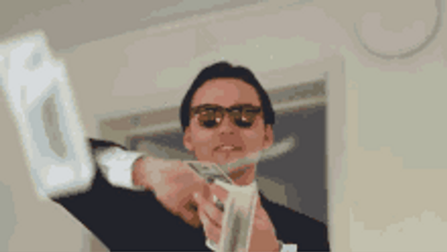 Leonardo DiCaprio Throwing Money Wallstreet GIF