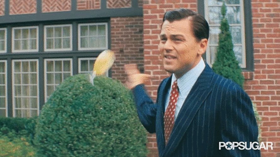 Leonardo DiCaprio  Tossing Drink GIF