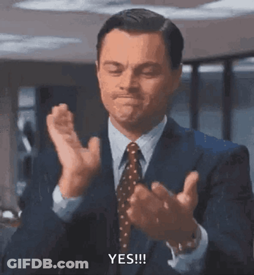 Leonardo Dicaprio Yessss While Clapping GIF