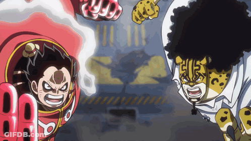 Leopard And Monkey D. Luffy Cartoon GIF
