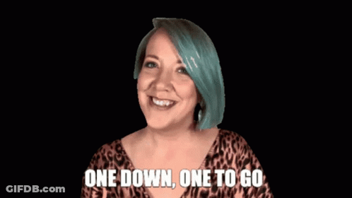 Leopard Print Woman Says One Down One To Go GIF
