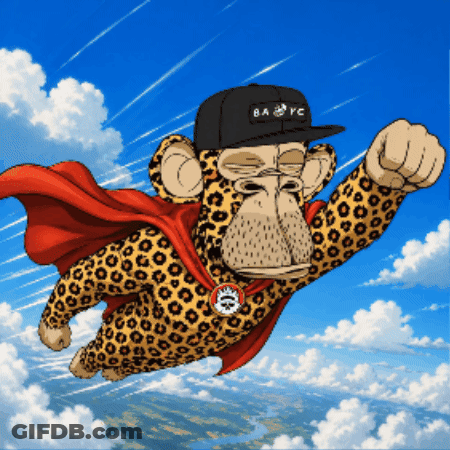 Leopard Wearing Cape And Hat With BA FC GIF