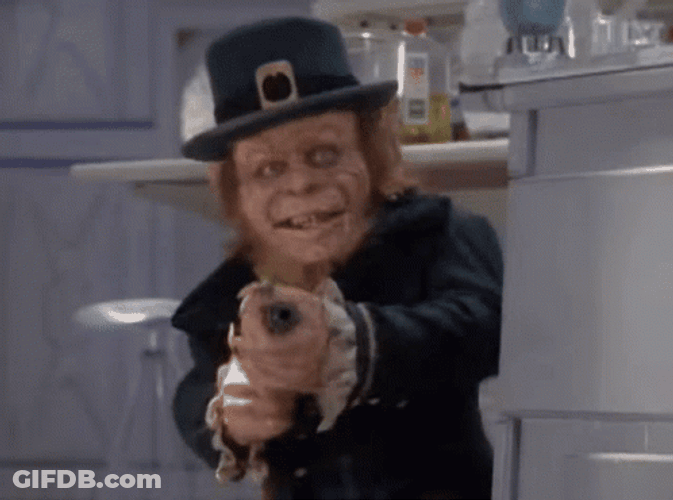 Leprechaun Firing Gun GIF