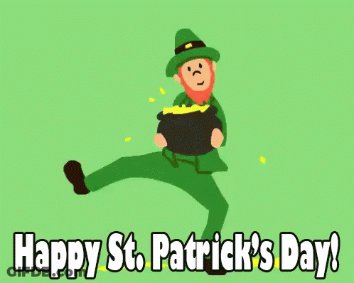 Leprechaun Holding Pot Of Gold Dancing GIF