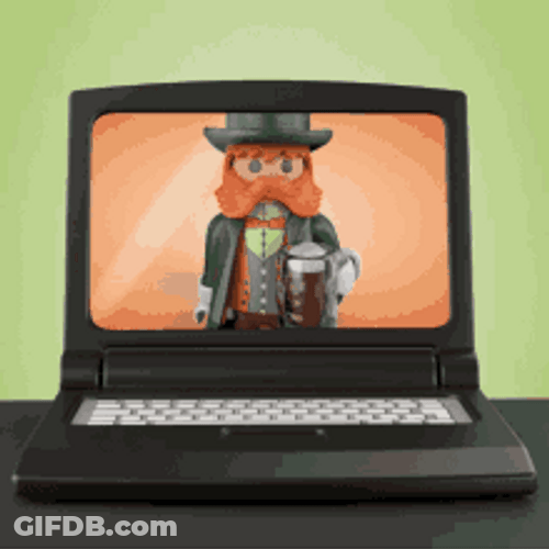 Leprechaun Lego Beer Toast GIF