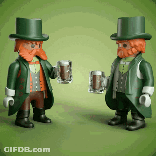 Leprechaun Lego Cheers GIF