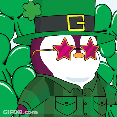 Leprechaun Penguin Leaf GIF