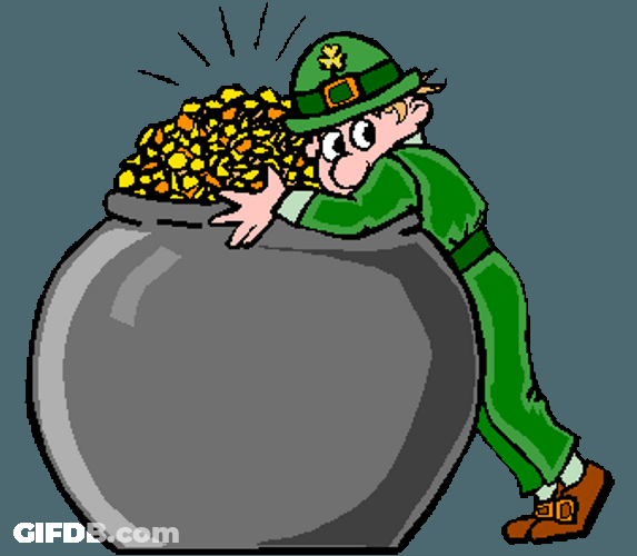 Leprechaun Protecting Pot Of Gold GIF