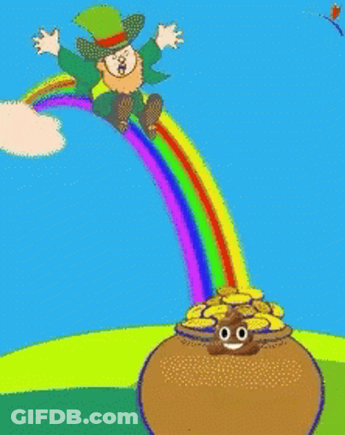 Leprechaun Rainbow Slide GIF