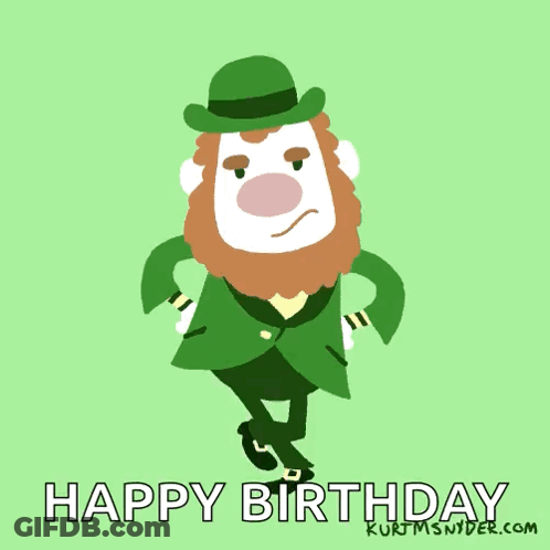 Leprechaun Saying Happy Birthday GIF
