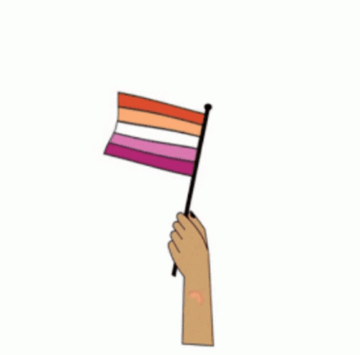 Lesbian Flag Raise Sticker GIF