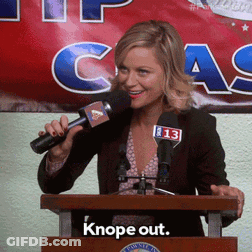 Leslie Knope Peace Mic Drop GIF