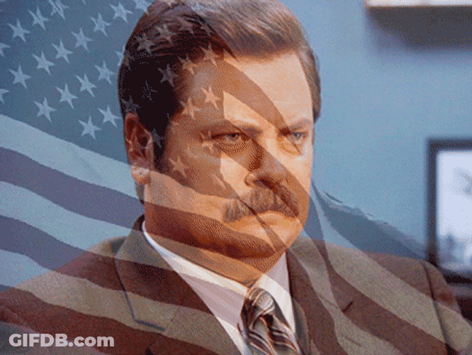 Let Freedom Ring Ron Swanson USA Flag GIF