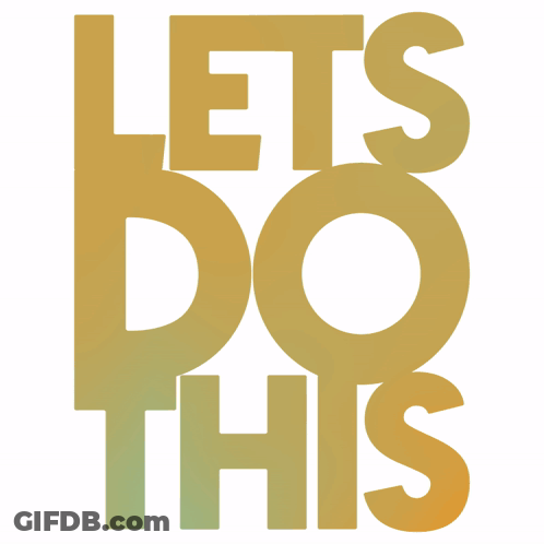 Let's Do This Logo In Blue And Yellow GIF