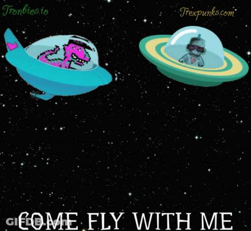 Let's Fly Away Cartoon Characters GIF